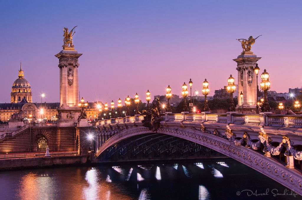 Pont Alexandre III Bridge photographed during the blue hour.