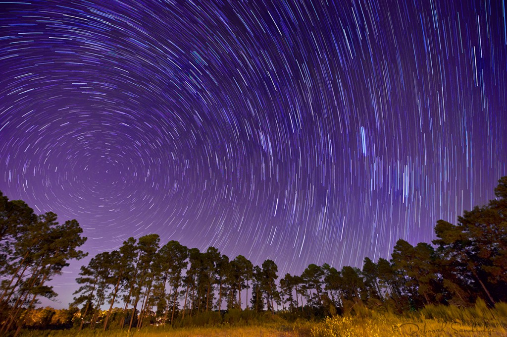 Star trails formed around the North Star.